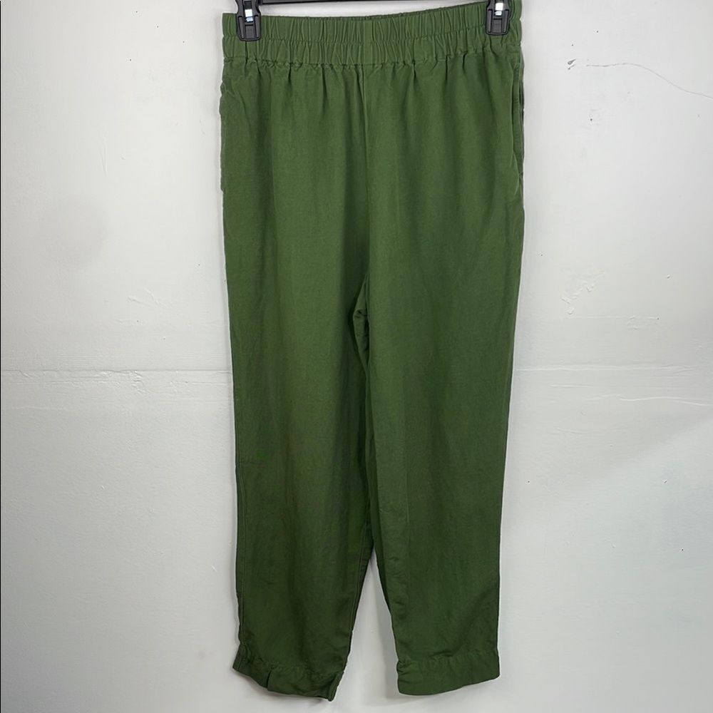 Madewell Green Pull On Linen blend women’s pants size small tall
